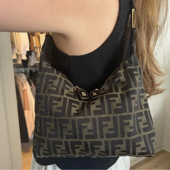Authenticated Fendi Zucca Vintage Y2K Shoulder Purse Excellent Condition - Picture 12 of 16